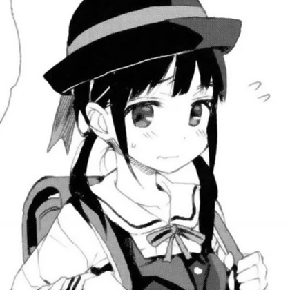 黑白漫画风头像女可爱卡通高清图片