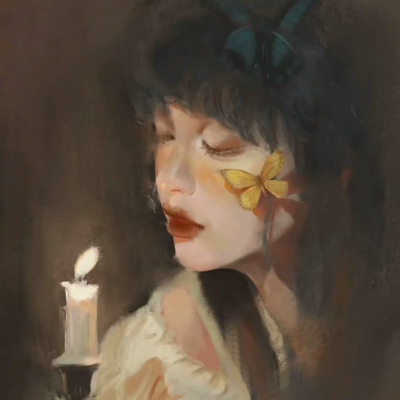 手绘头像女伤感图片