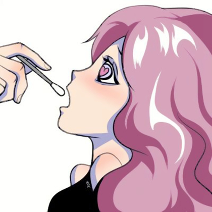 戴口罩做核酸一男一女动漫情侣头像图片