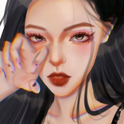高冷御姐手绘女生头像