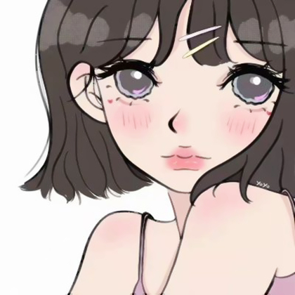 手绘女头ins