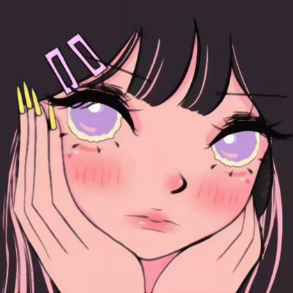 手绘女头ins
