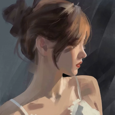 手绘头像女伤感图片