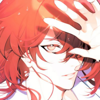 二次元红发少年头像