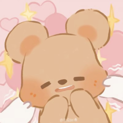 小熊小兔子软萌情侣头像图片
