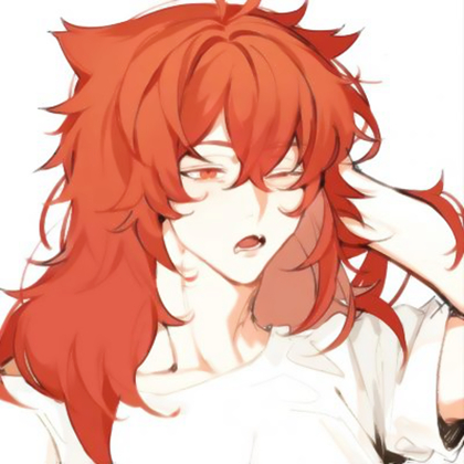 二次元红发少年头像
