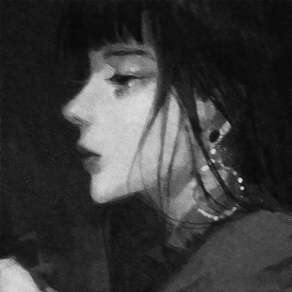 黑白头像女生动漫冷酷