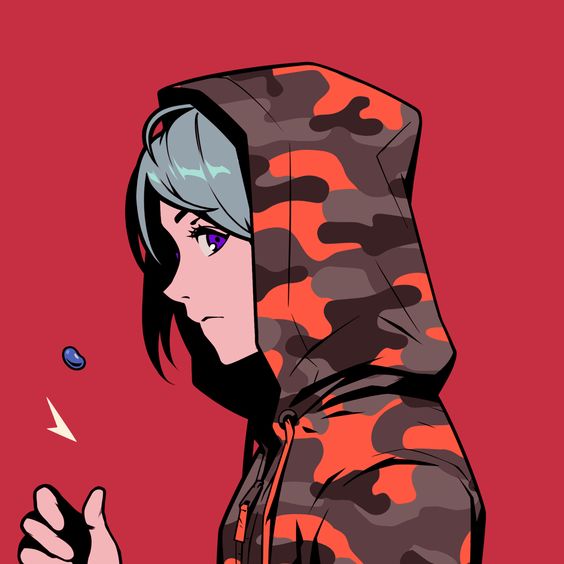 超酷手绘侧脸女生头像