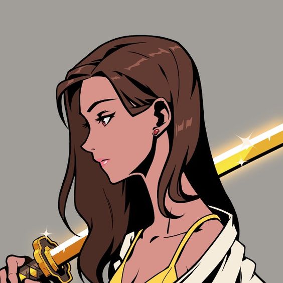 超酷手绘侧脸女生头像