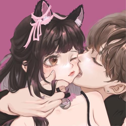 男生咬女生脸甜蜜情头
