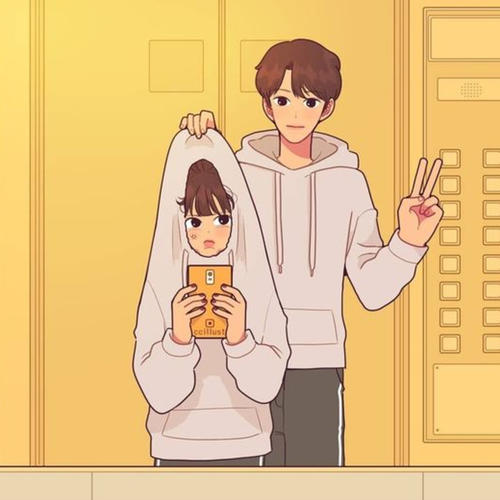 羞羞的男女两人一张头像