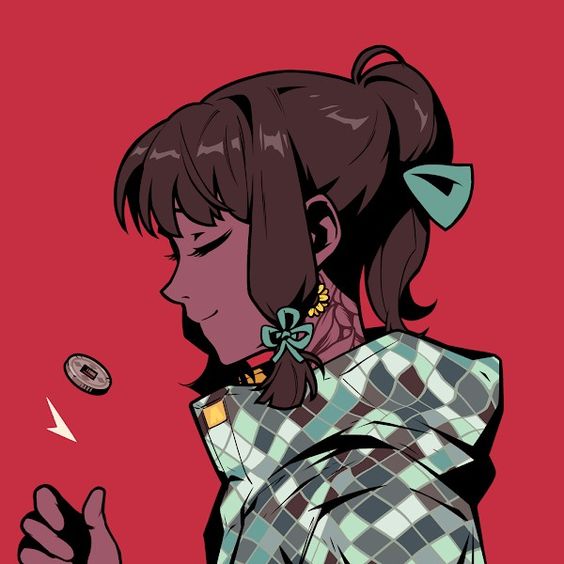 超酷手绘侧脸女生头像