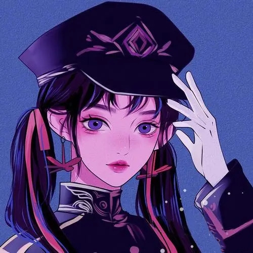 手绘超酷制服女生头像