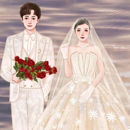 浪漫婚礼卡通动漫头像