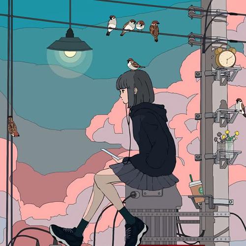 励志努力的动漫女生头像