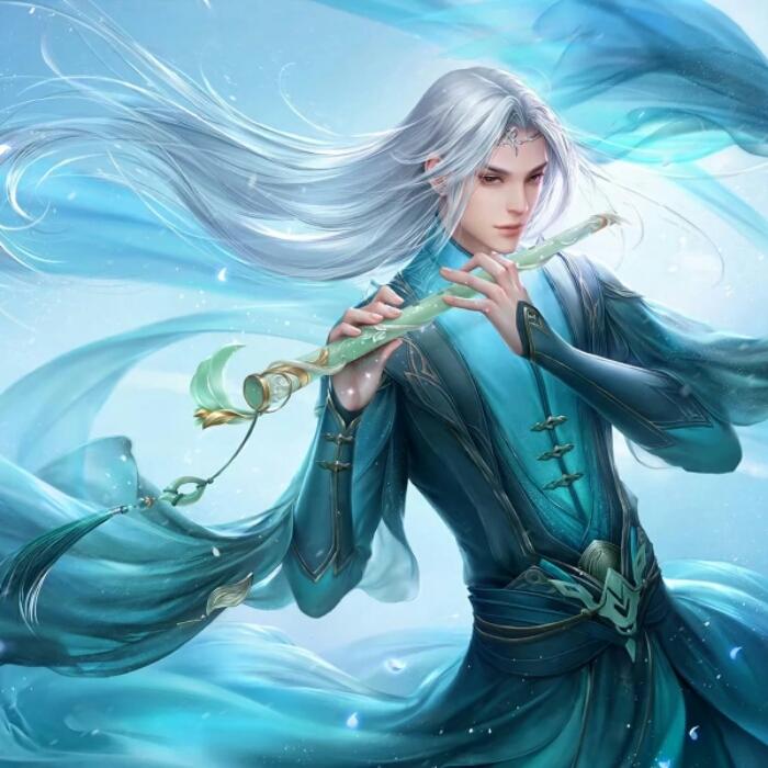 古风吹笛箫男生动漫头像