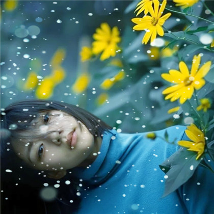 冬天飞雪特效女生唯美头像