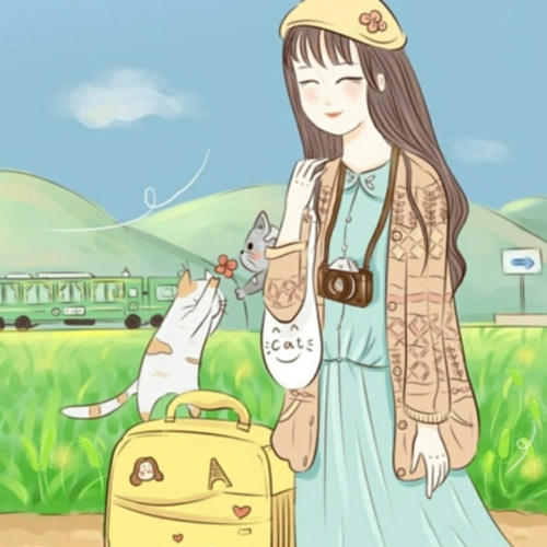 女生旅行旅游唯美高清头像 