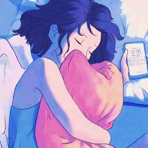委屈想哭抱枕女生漫画头像