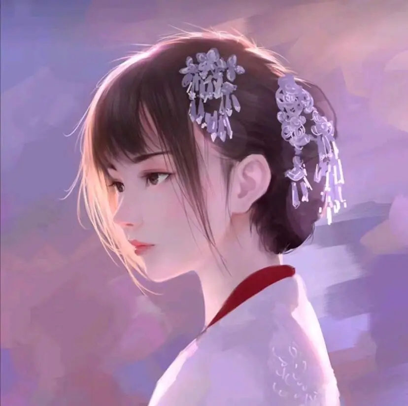 精美侧脸动漫女生唯美头像