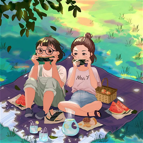 热夏露营闺蜜头像