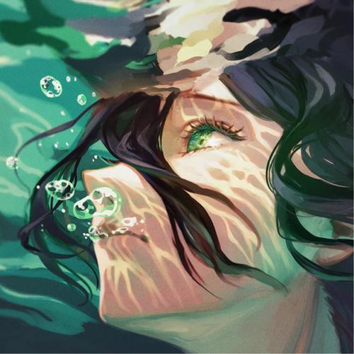 水下伤感动漫意境头像图片