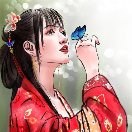 悠然古风女生头像图片