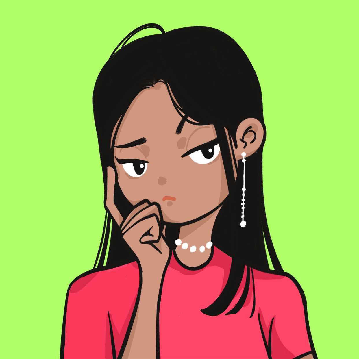 可爱卡通手绘风女生头像图片