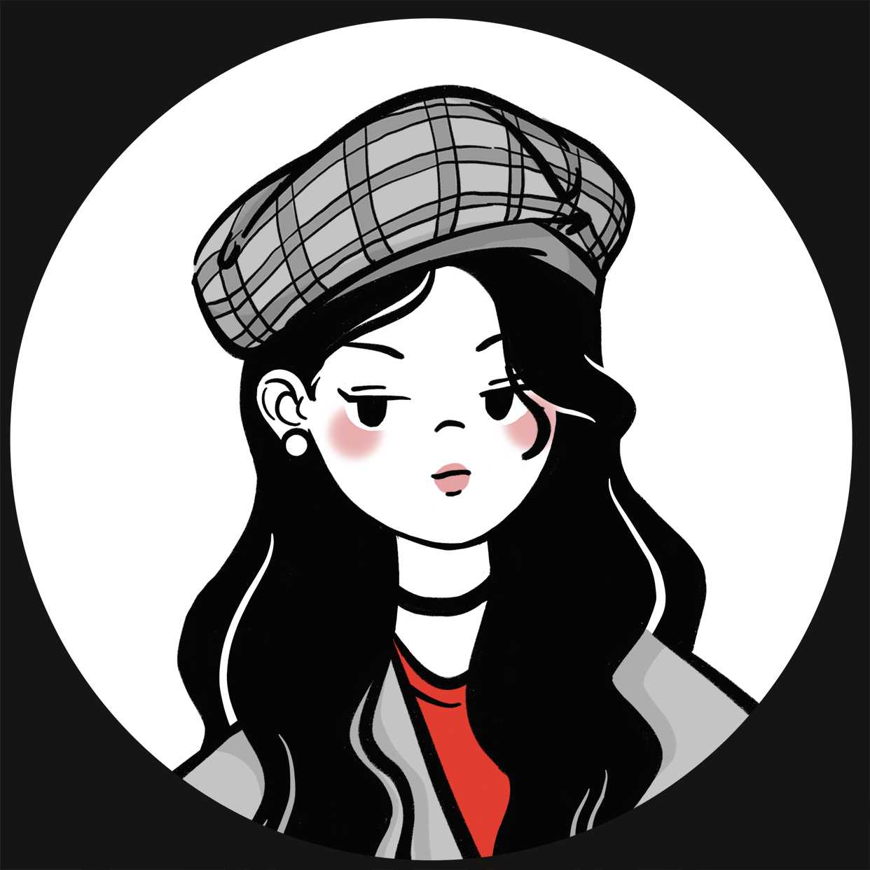 卡通可爱手绘风小女孩头像图片