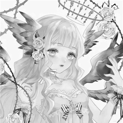 ins黑白动漫女头