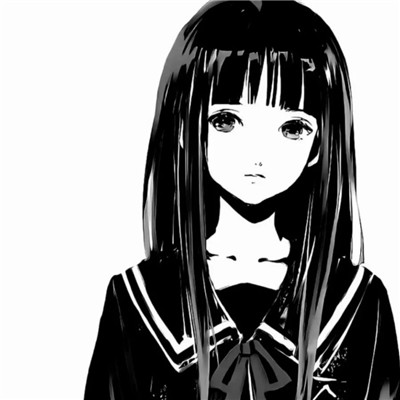 ins黑白动漫女头
