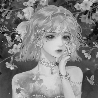 ins黑白动漫女头