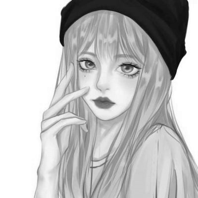 ins黑白动漫女头