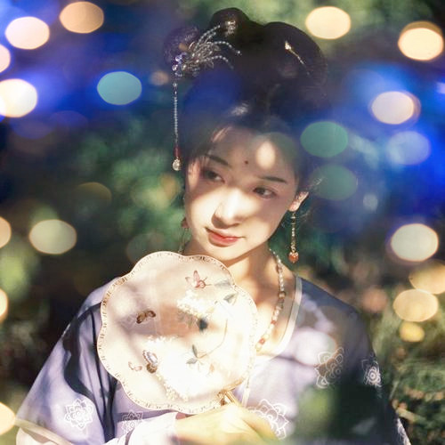 女生头像真人夜景特效图片