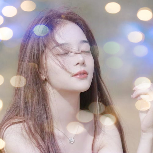 女生头像真人夜景特效图片