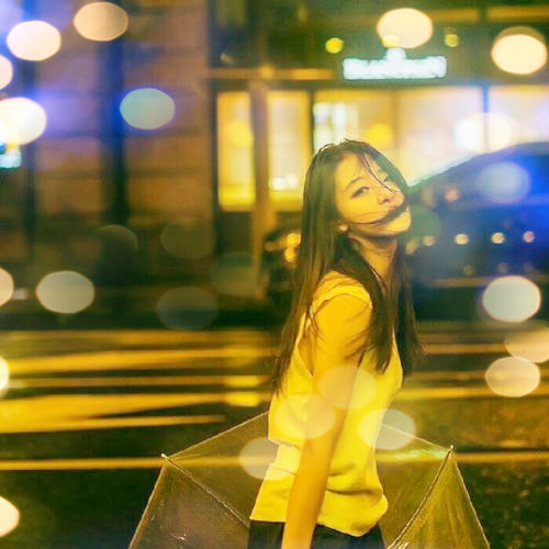 女生头像真人夜景特效图片