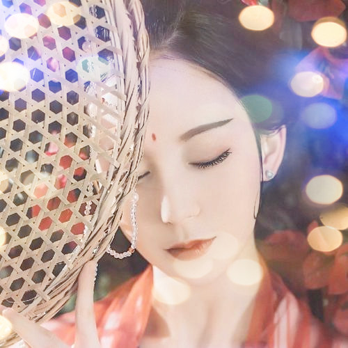 女生头像真人夜景特效图片