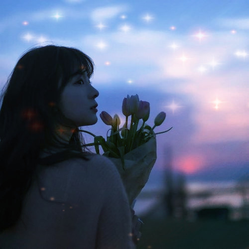 唯美星光女生头像图片