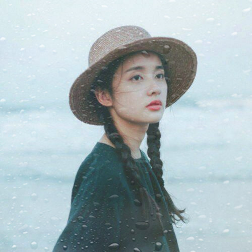 玻璃水珠特效女生头像图片