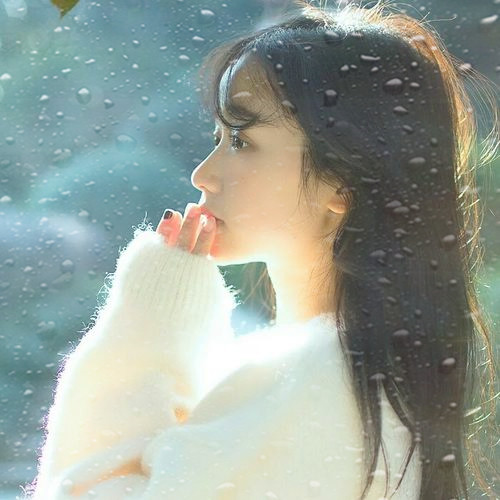 玻璃水珠特效女生头像图片
