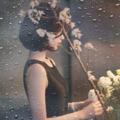 玻璃水珠特效女生头像图片