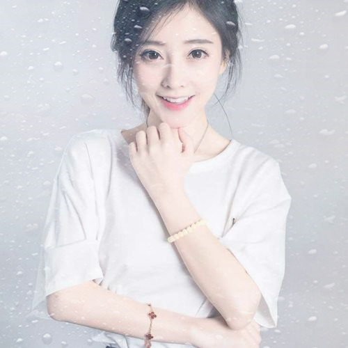 玻璃水珠特效女生头像图片