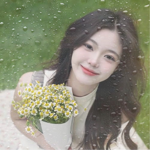 玻璃水珠特效女生头像图片
