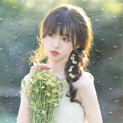 玻璃水珠特效女生头像图片