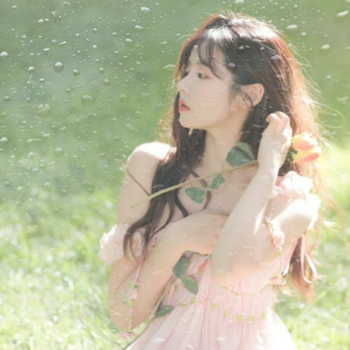 玻璃水珠特效女生头像图片