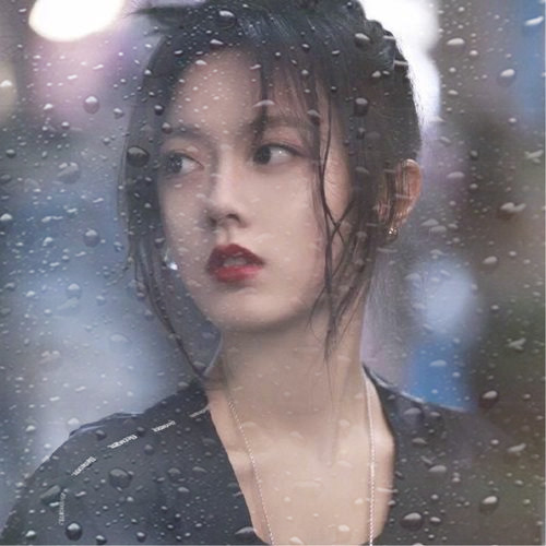 玻璃水珠特效女生头像图片