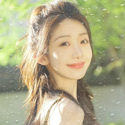 玻璃水珠特效女生头像图片