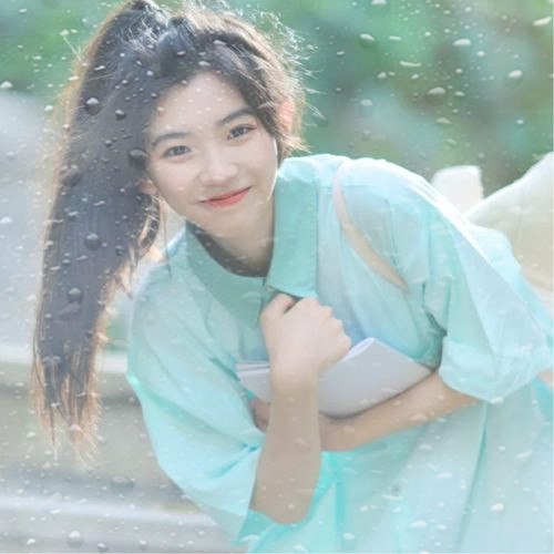 玻璃水珠特效女生头像图片