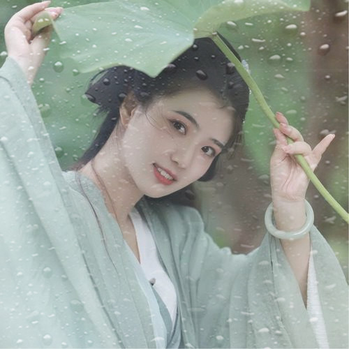 玻璃水珠特效女生头像图片