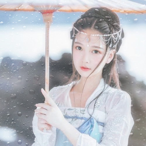 玻璃水珠特效女生头像图片